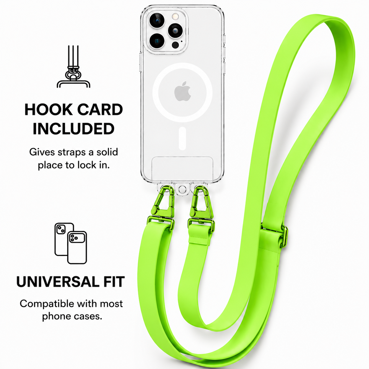 Ιμάντας Τηλεφώνου CarryHang Strap Λουράκι Λαιμού για Κινητά Universal Glow Green