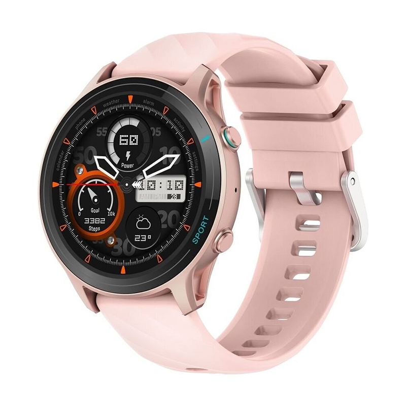 TITMO Ο100 Αδιάβροχο Smartwatch με Βηματομετρητή, Παλμογράφο, Οξύμετρο και Κλήσεις Bluetooth Ροζ