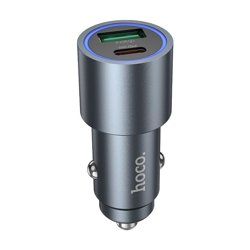 Hoco Z60 48W Φορτιστής Αυτοκινήτου USB-A + USB-C PD QC3.0 Black (Bulk)