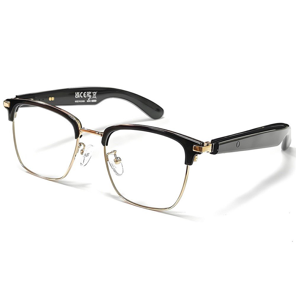 AI Translation Smart Glasses Anti Blue Light Eyeglasses Support Bluetooth-compatible Music / Call – Black+Gold M10pro