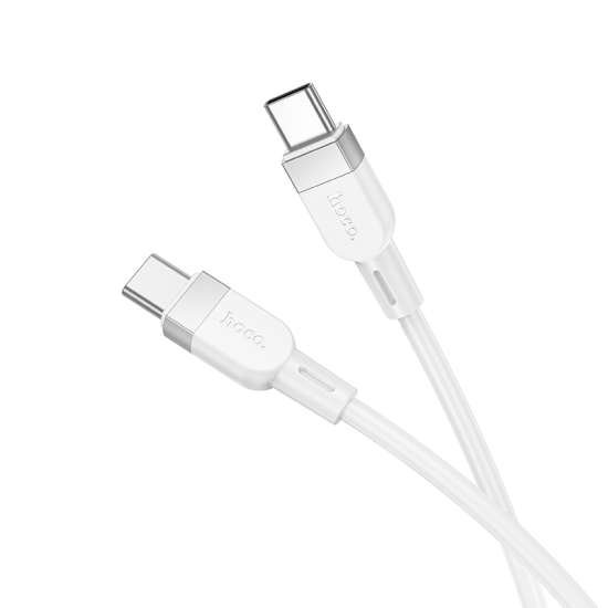 Silicone Cable USB-C to USB-C Hoco 3A 60W 1m X109 white