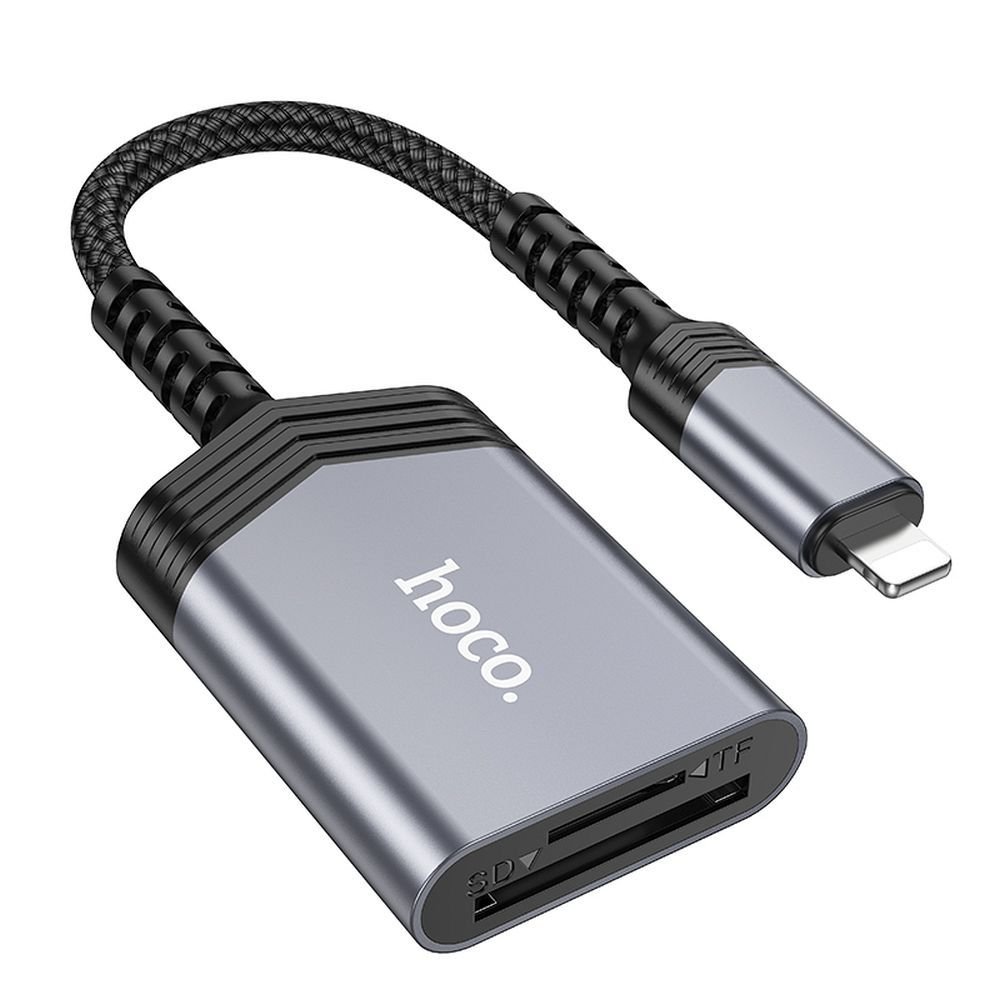 Card reader SD / TF Hoco Lightning UA25 γκρι
