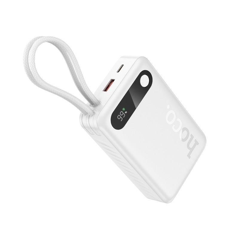 Hoco Powerbank 20000 mAhQC PD 2A 22,5W with built-incables USB C + Lightning J171A white