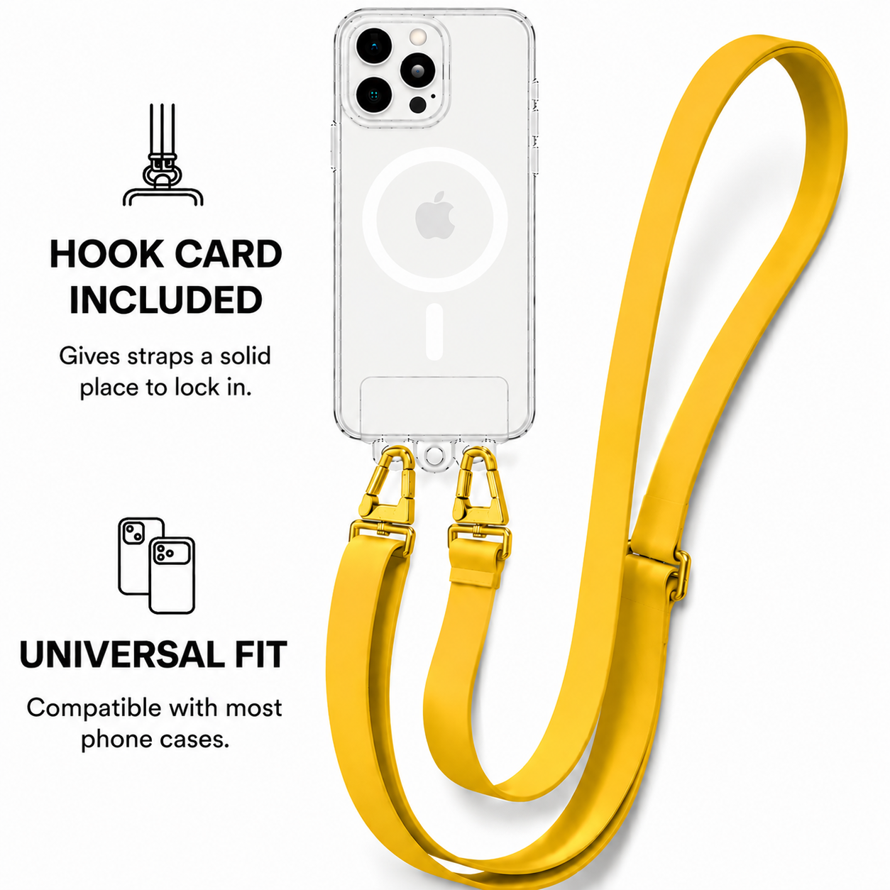 Ιμάντας Τηλεφώνου CarryHang Strap Λουράκι Λαιμού για Κινητά Universal Dark Yellow