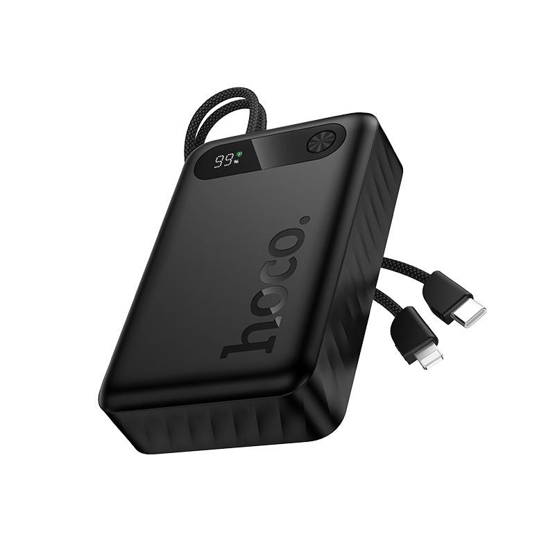 Hoco Powerbank 20000 mAh QC PD 2A 22,5W με ενσωματωμένα καλώδια USB-C + Lightning J171A μαύρο