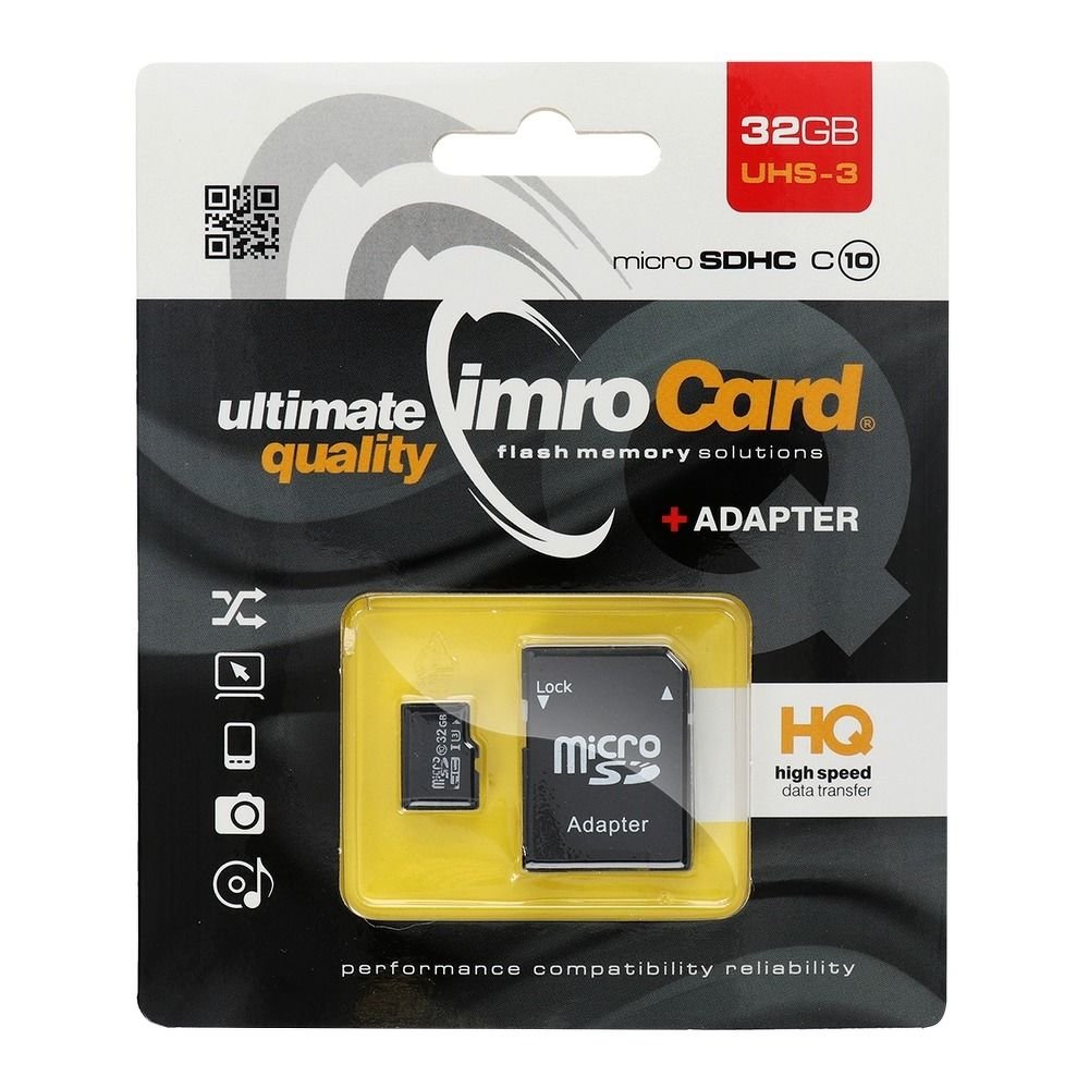 IMRO κάρτα μνήμης microSD 32GB 100MB/s class 10 UHS 3 με αντάπτορα SD