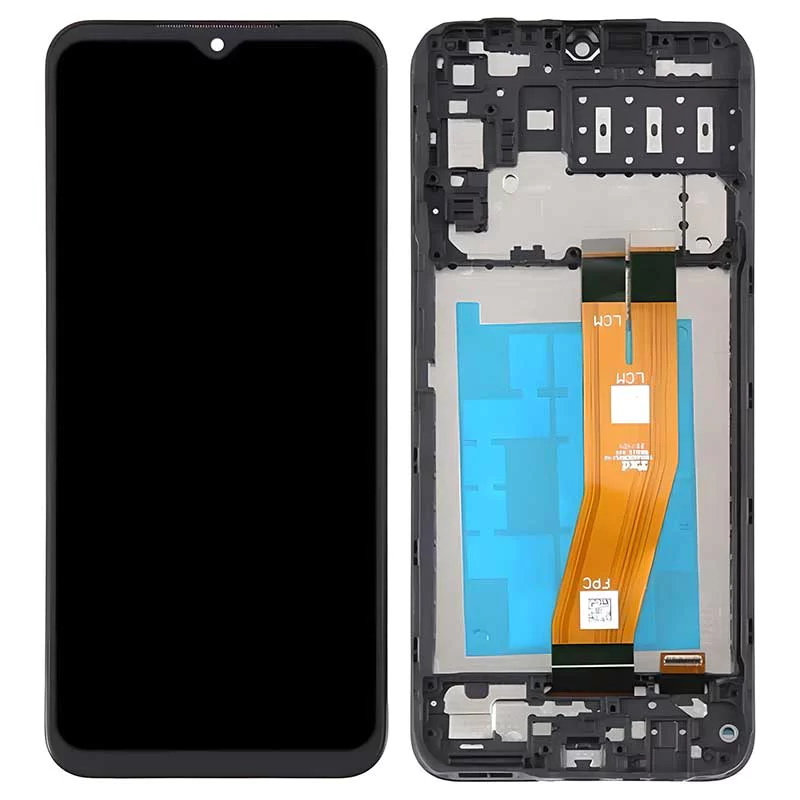 Samsung A145P / A145R Galaxy A14 4G - Copy LCD YELLOW FLEX display + Touch Unit + Front Cover Black (OEM)