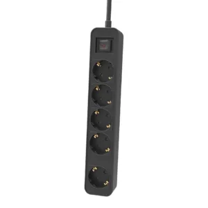 Philips CHP2154B/GRS Πολύπριζο 5 Θέσεων με Διακόπτη & Παιδική Προστασία, Καλώδιο 1,5 m (Μαύρο)