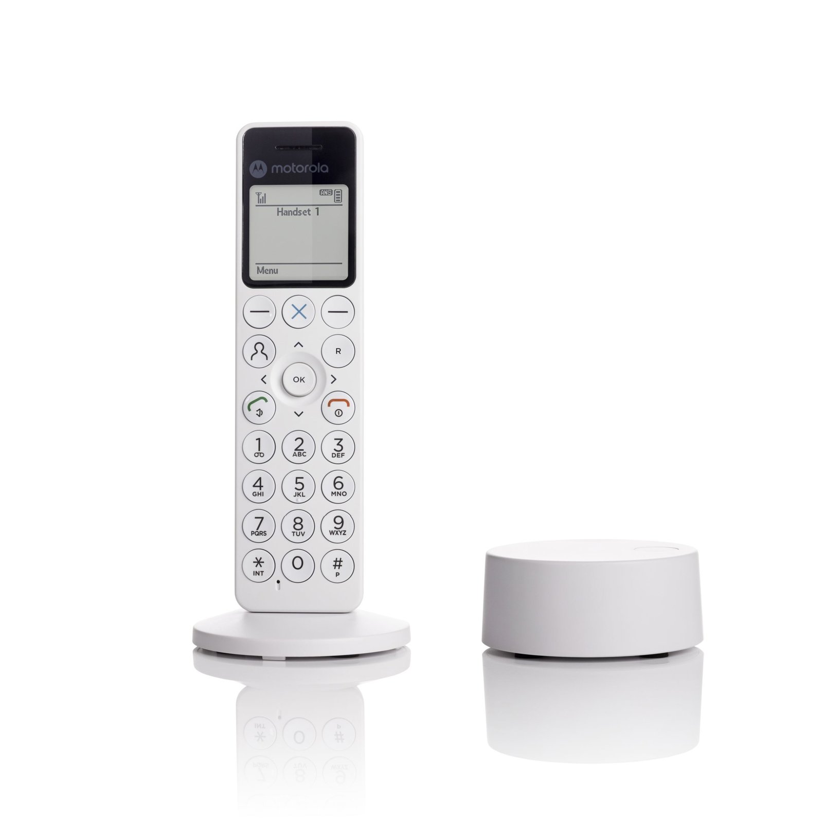 Motorola DOT 411 – Ασύρματο Τηλέφωνο DECT με Τηλεφωνητή, Hands-Free, Φραγή Κλήσεων & Φωτιζόμενη Οθόνη (Λευκό)
