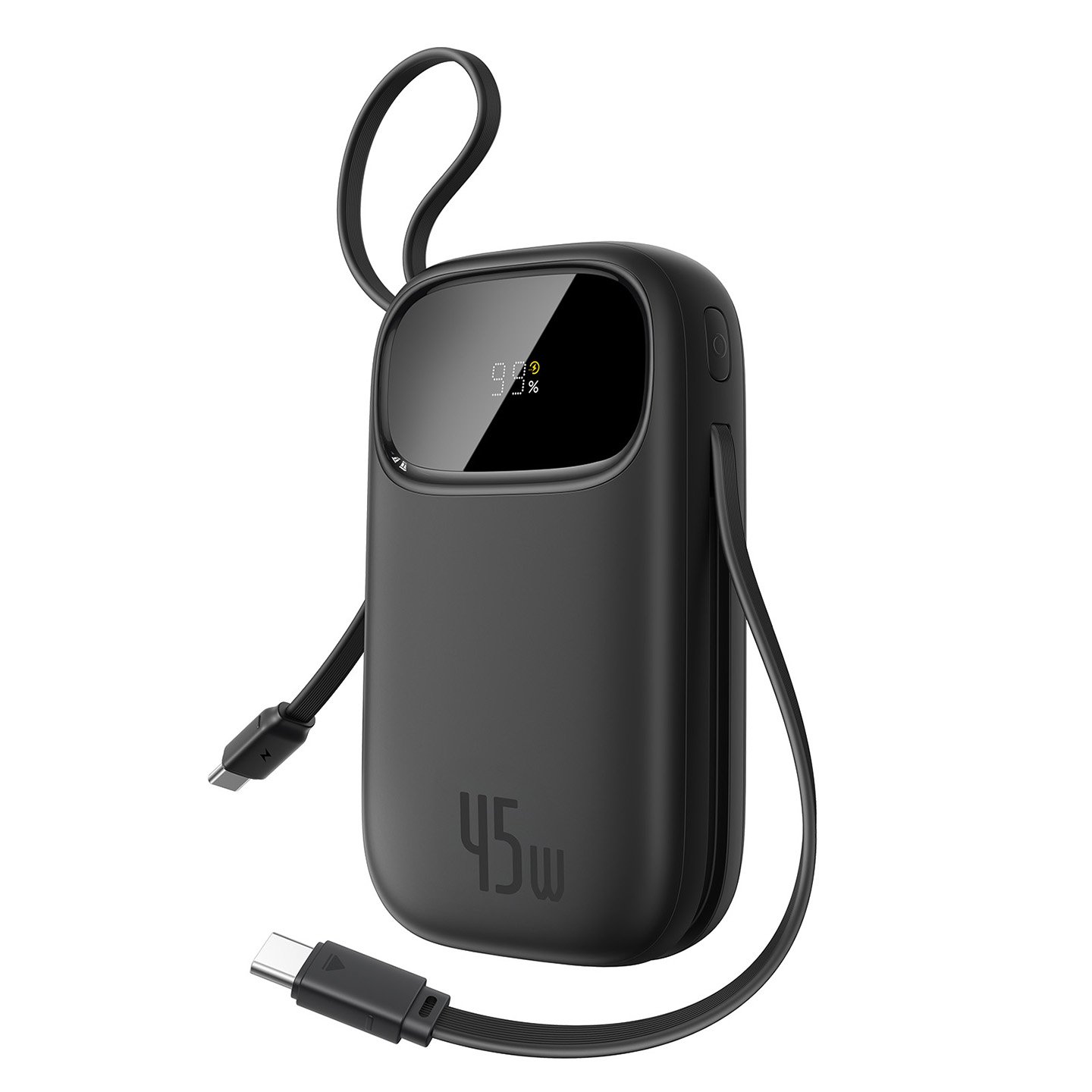 BASEUS Power Bank 10000 mAh, 45W με ενσωματωμένα 2 καλώδια EnerFill FC31 Qpow 3 /μαύρο/
