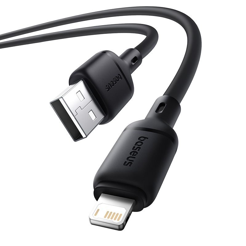 BASEUS Cable USB-A – Lightning, 1m, 2.4A, Silky Series black – P10377702113-00
