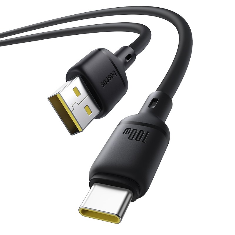 Baseus USB-A to USB-C Cable Silky, 100W, 5A, 1m, Black P10377703113-00