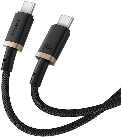 BASEUS Cable Type-C - Type-C, 2m, 100W, Dura Series /black+gold/ - P10377803U01-02