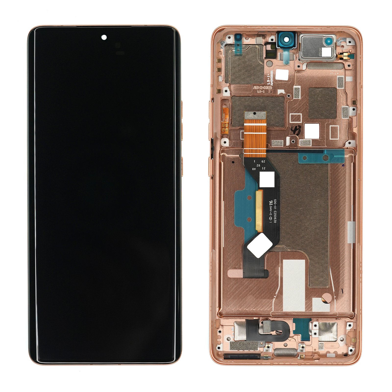 Motorola Edge 50 Ultra 5G - LCD display + Touch Unit + Front Cover Peach Fuzz 5D68C24485 (Original Service Pack)