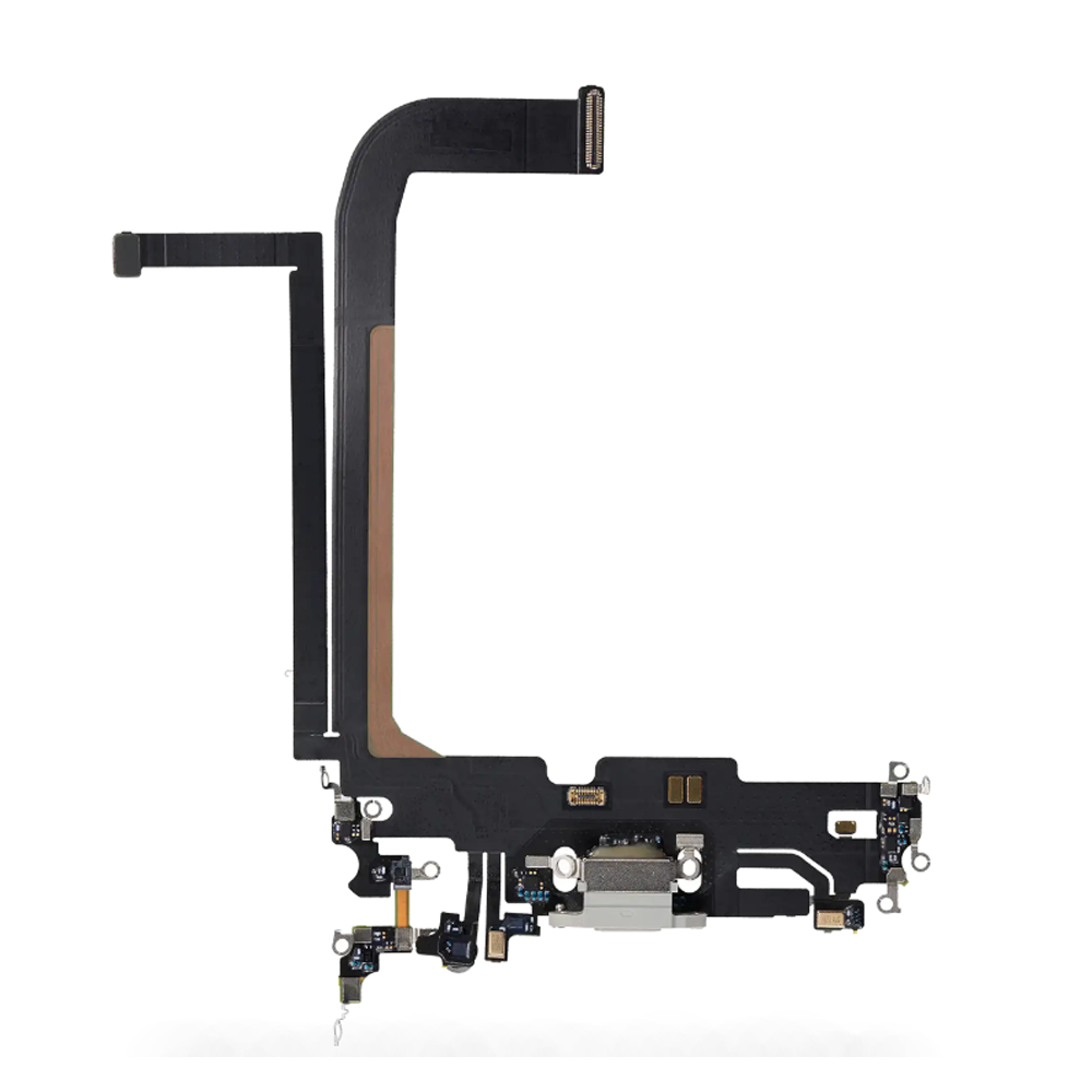 Charging Port Flex Cable For Apple iPhone 13 Pro Max (Original Pulled) (Silver)