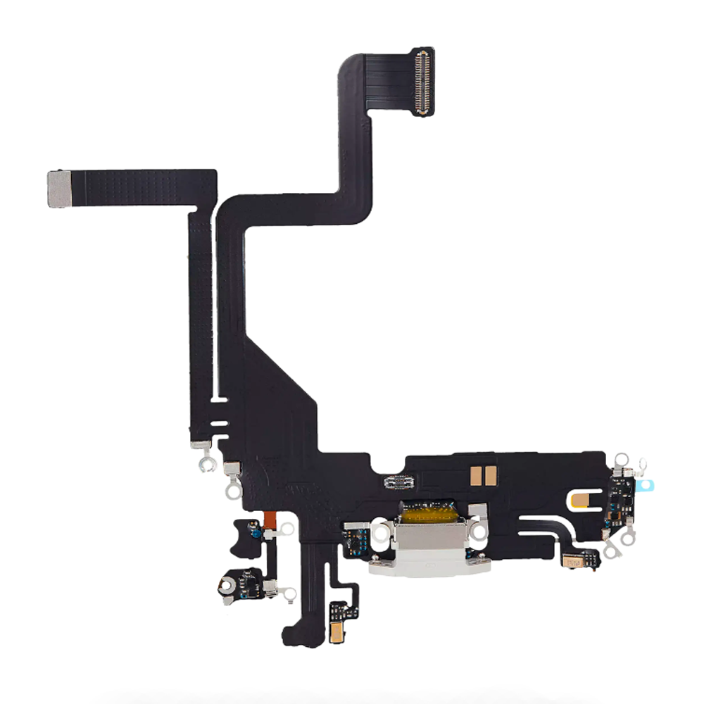 Charging Port Flex Cable For Apple iPhone 14 Pro (Original Pulled) (Silver)