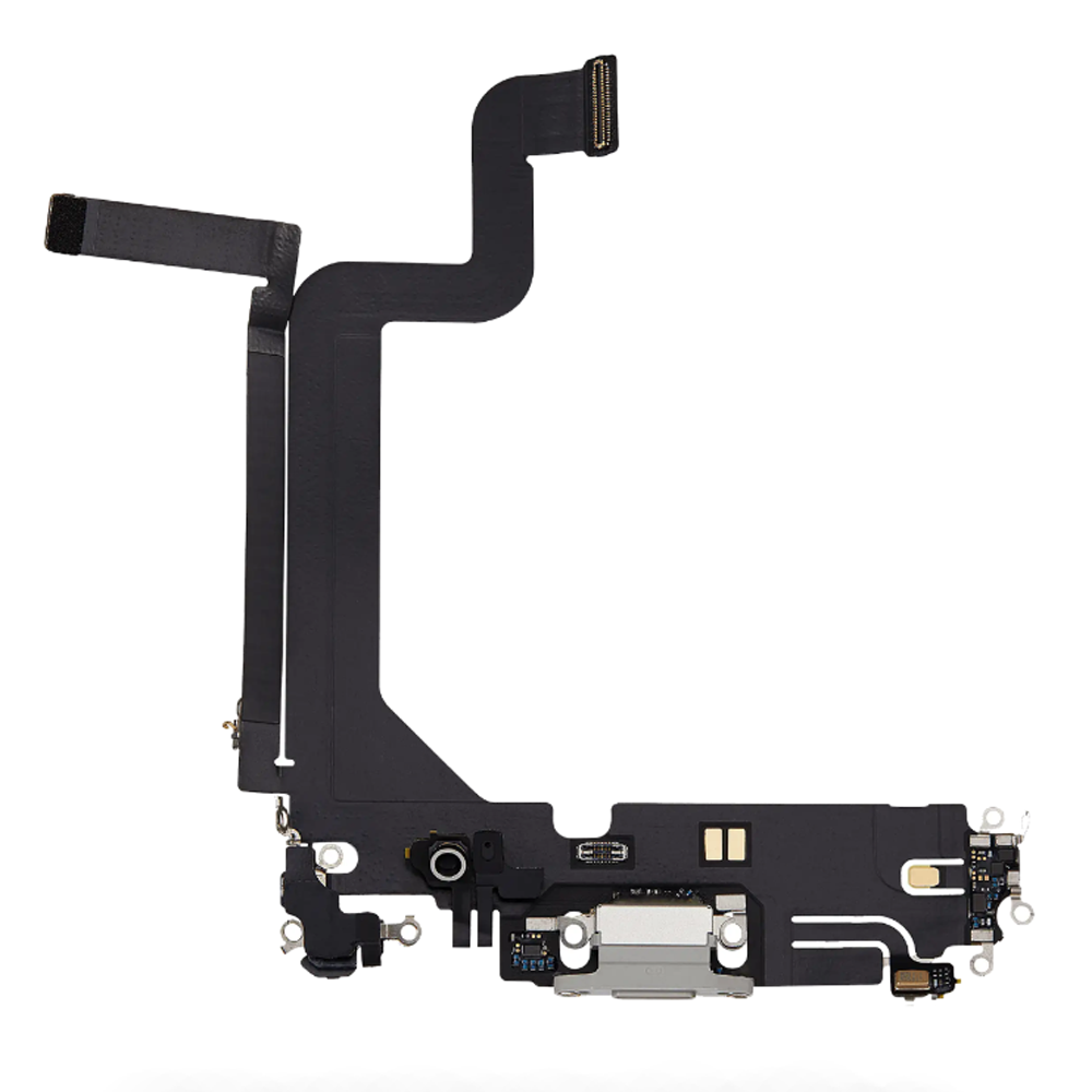 Charging Port Flex Cable For Apple iPhone 14 Pro Max (Original Pulled) (Silver)