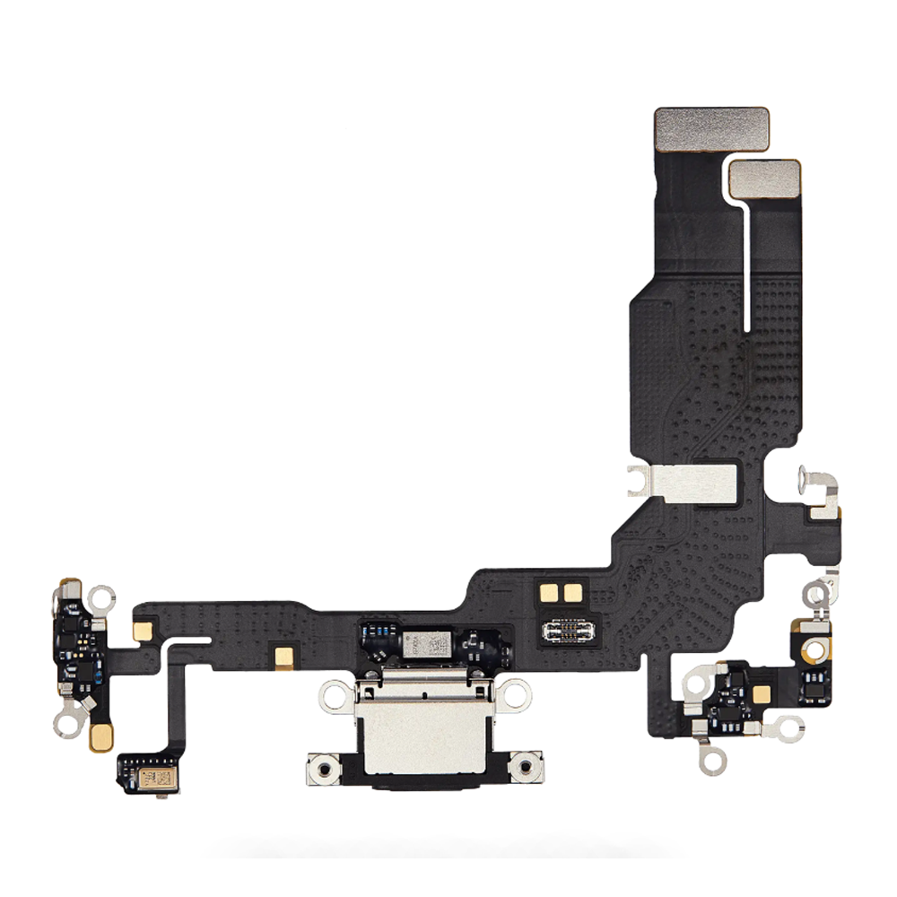 Charging Port Flex Cable For Apple iPhone 15 (Original Pulled) (Black)