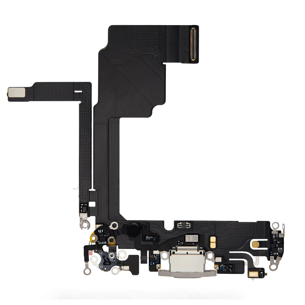 Charging Port Flex Cable For Apple iPhone 15 Pro (Original Pulled) (White Titanium)