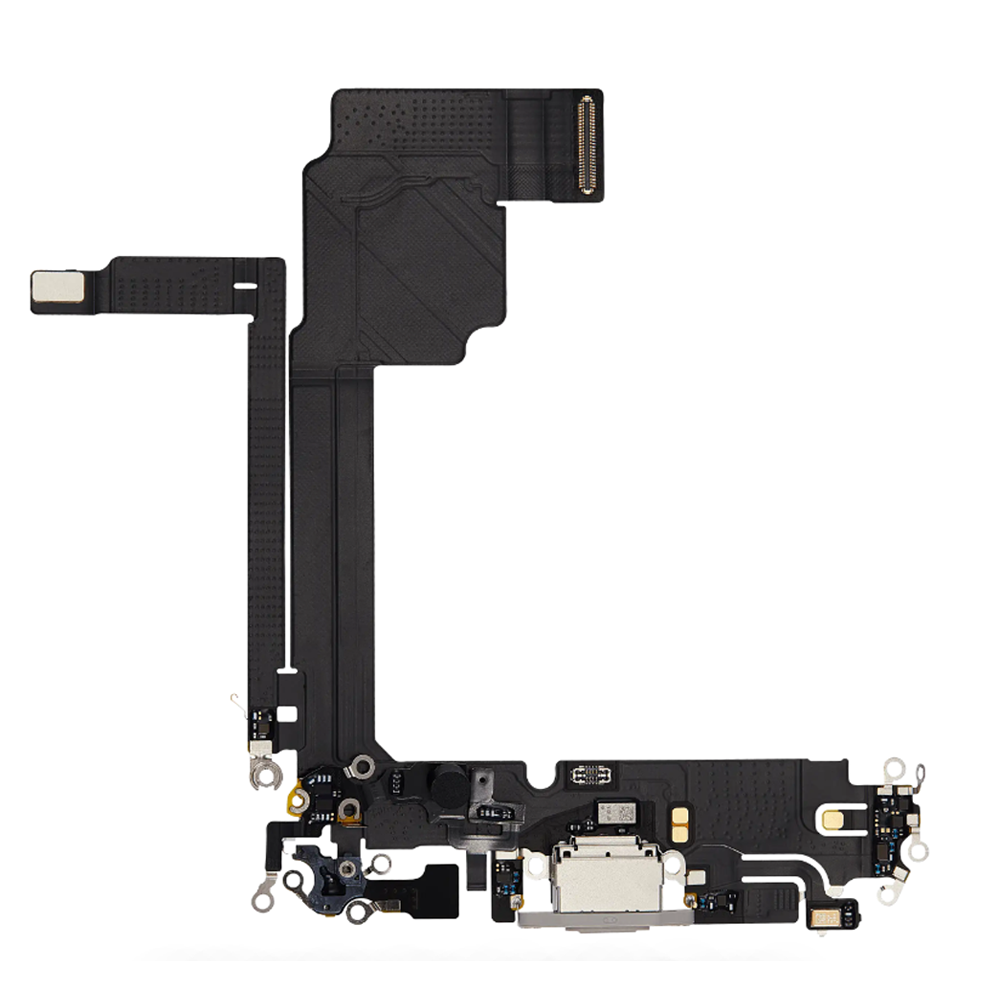 Charging Port Flex Cable For Apple iPhone 15 Pro Max (Original Pulled) (White Titanium)