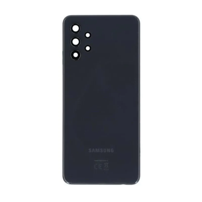 Samsung A325 Galaxy A32 4G - Battery Door + Battery Door Adhesive + Back Camera Lens and Bezel Black OEM