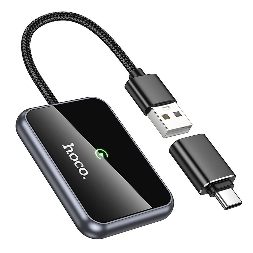 Wireless CarPlay adapter Hoco USB-A / USB-C HU1 black