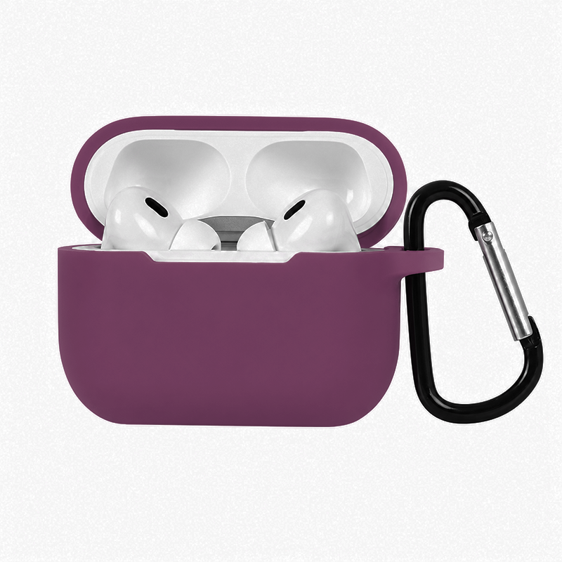 Θήκη Σιλικόνης με καραμπίνερ για AirPods Pro / Pro 2 Μπορντό