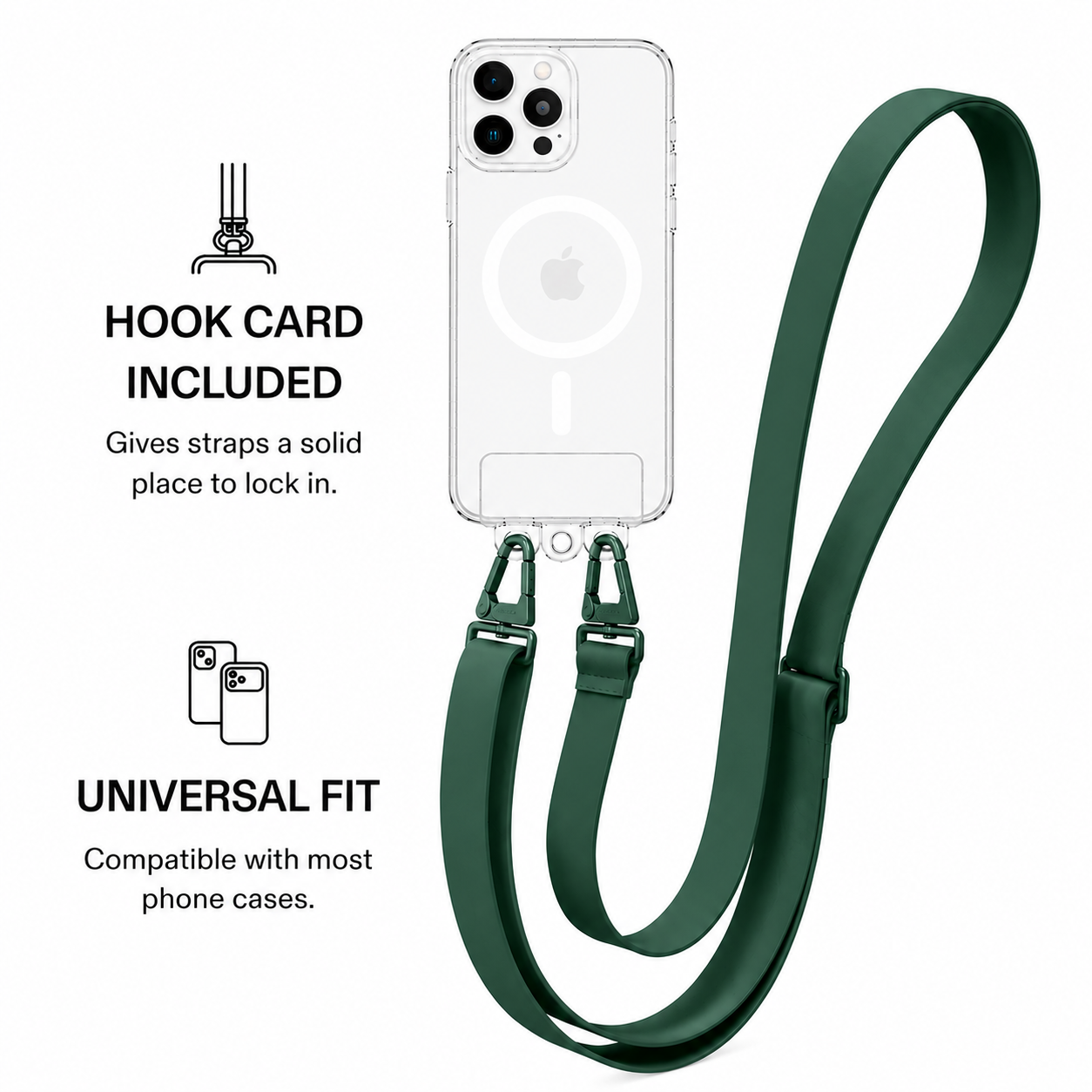 Ιμάντας Τηλεφώνου CarryHang Strap Λουράκι Λαιμού για Κινητά Universal Pine Green