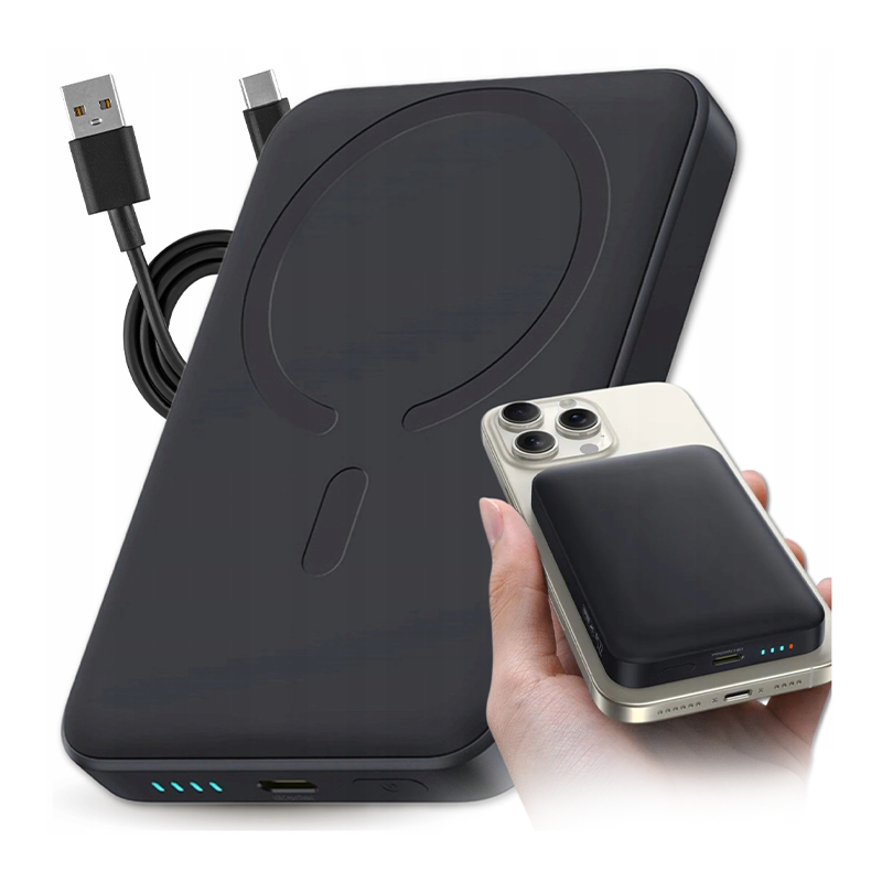 BASEUS Power Bank 10000mAh 22.5W + καλώδιο Type-C, EnerFill FM11 Magnetic μαύρο – P1008210E123-00