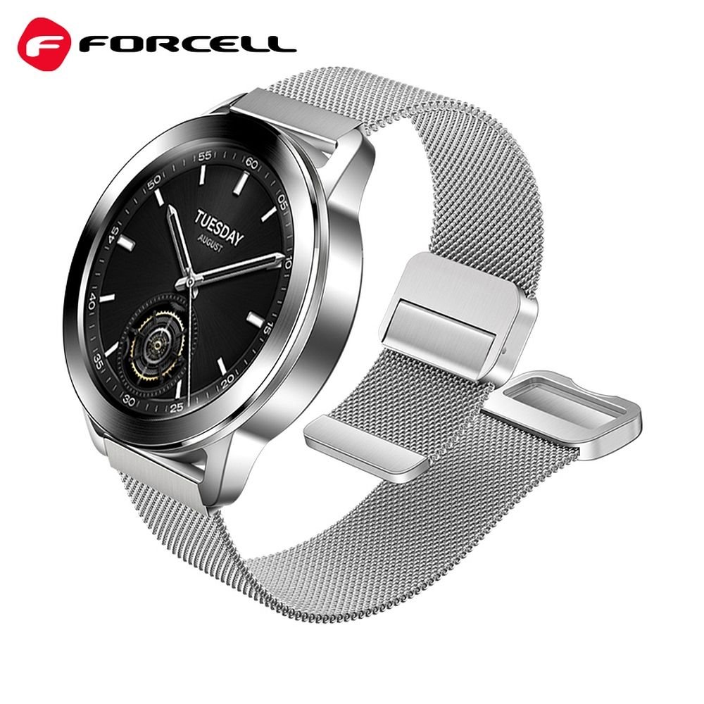 Forcell Strap to Samsung Galaxy Watch F-Design FS11 magnetic steel 22mm silver
