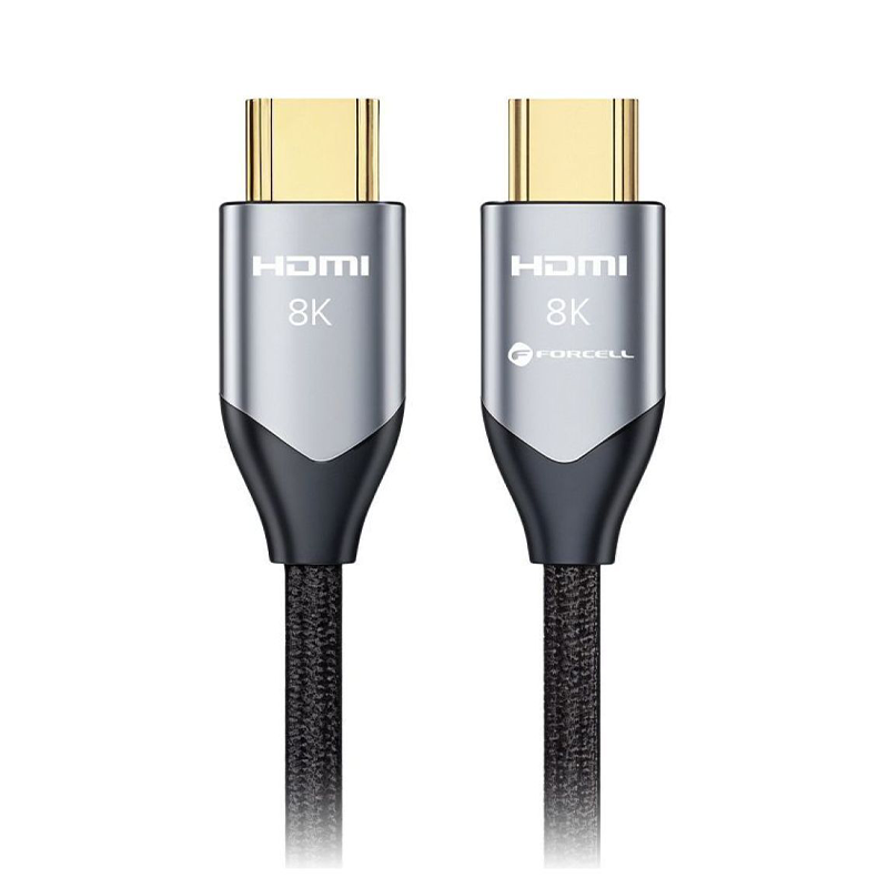 Forcell Cable HDMI 2.1 Cafule 8K 60Hz / 4K 120Hz– Ultra High Speed, HDR,eARC, VRR, 48Gbps 2m black