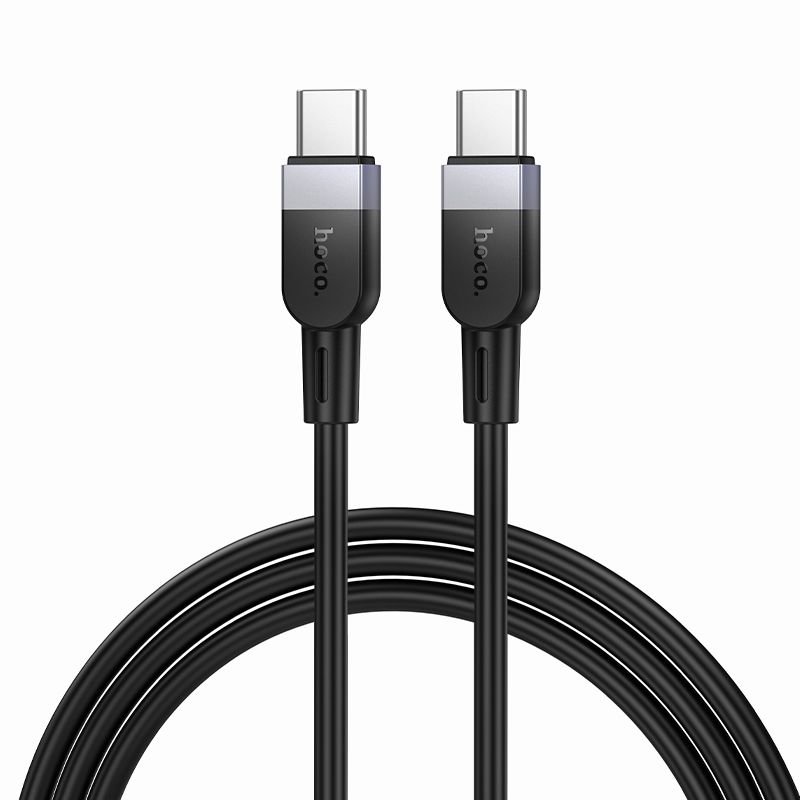 Silicone Cable USB-C to USB-C Hoco 3A 60W 1m X109 black