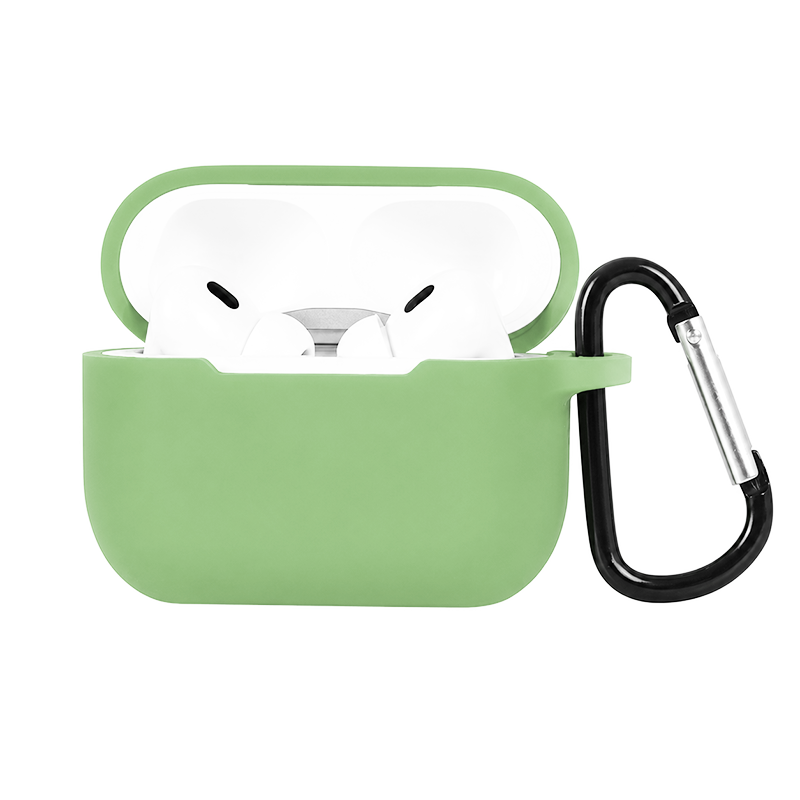 Θήκη Σιλικόνης με καραμπίνερ για AirPods Pro / Pro 2 Ανοικτό πράσινο