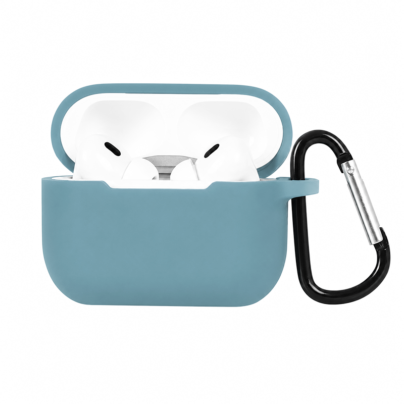 Θήκη Σιλικόνης με καραμπίνερ για AirPods 3 Γκρι-Μπλε