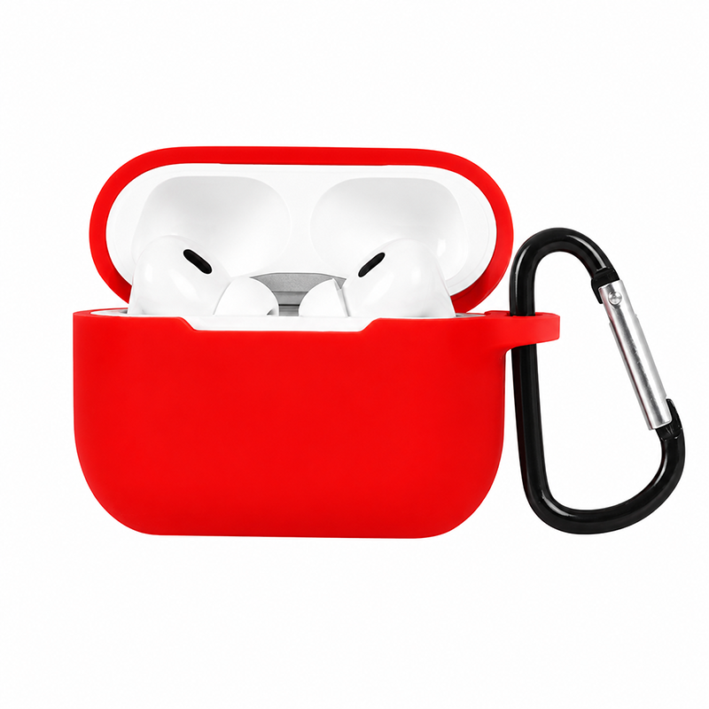 Θήκη Σιλικόνης με καραμπίνερ για AirPods Pro / Pro 2 Κόκκινο