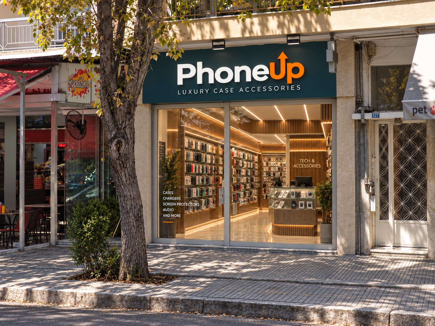 PhoneUp στην Τούμπα — πρόσοψη στη Γρ. Λαμπράκη 127